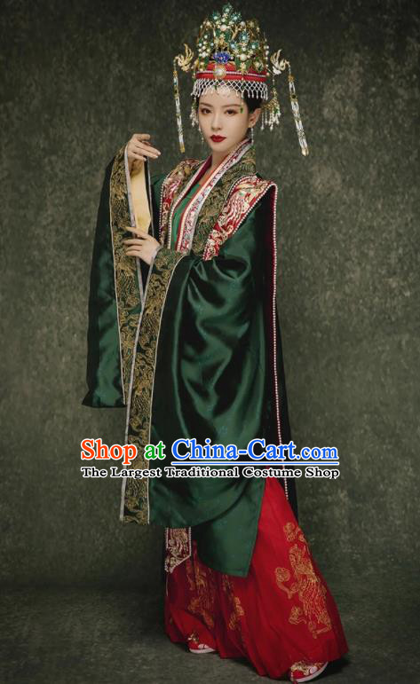 China Ancient Empress Xia Pei Wedding Clothing Traditional Song Dynasty Bride Garment Costumes and Headdress