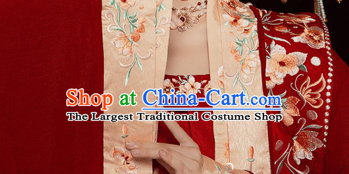 Chinese Traditional Wedding Clothing Song Dynasty Hanfu Dress Suits Ancient Bride and Groom Garment Costumes and Headdress