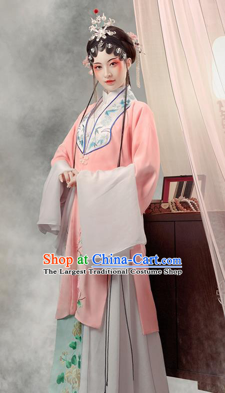 Chinese Traditional Opera Clothing Yue Opera Actress Pink Dress Ancient Noble Lady Garment Costumes