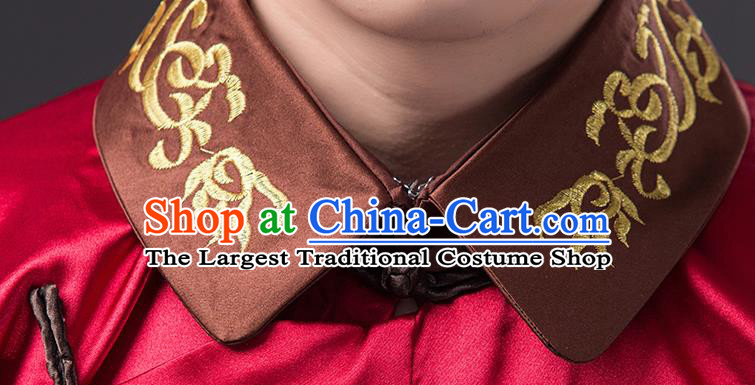 Chinese Qing Dynasty Prince Costumes Ancient Royal Highness Red Robe Clothing