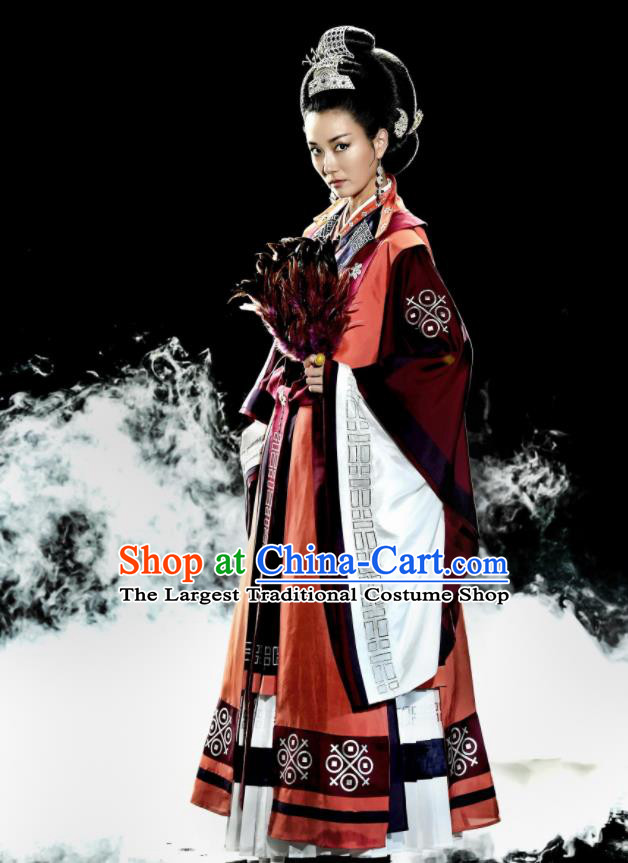 TV Series GyeBaek Queen Sa Taek Dress Ancient Garment Costumes Korean Traditional Clothing and Headdress Complete Set