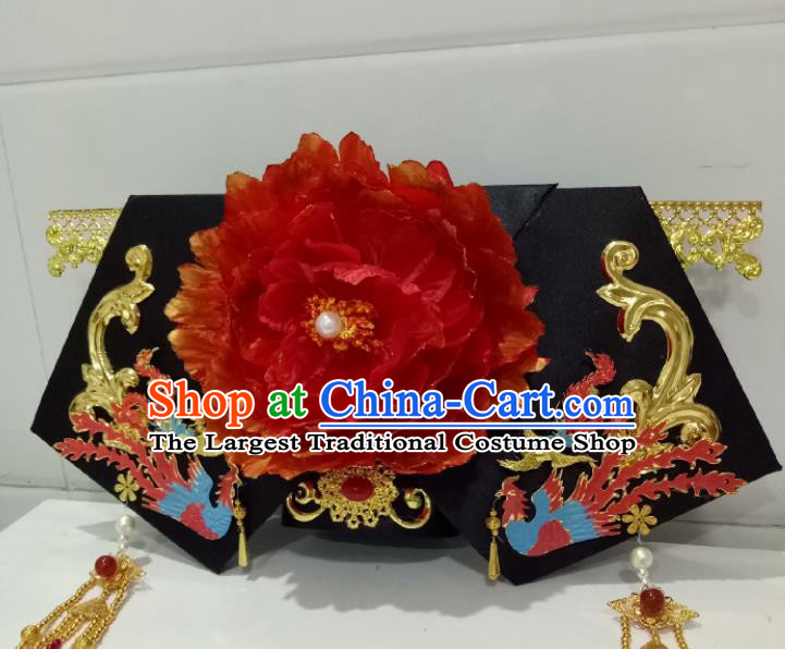 China Ancient Queen Hair Accessories Traditional Qing Dynasty Empress Headdress TV Series My Fair Princess Giant Wing Headpiece