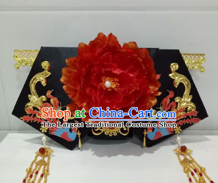 China Ancient Queen Hair Accessories Traditional Qing Dynasty Empress Headdress TV Series My Fair Princess Giant Wing Headpiece