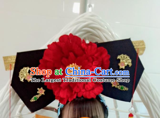 China Ancient Noble Woman Giant Wing Hair Accessories Traditional Qing Dynasty Princess Consort Headdress TV Series My Fair Princess Headpiece