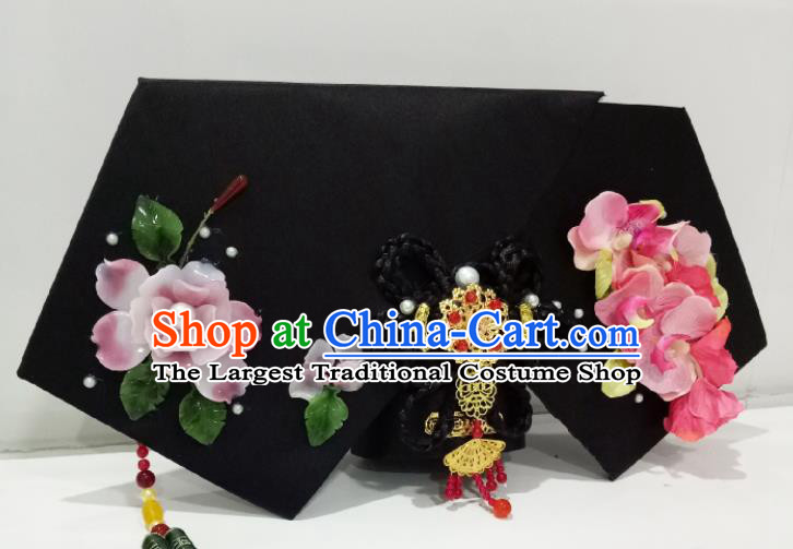 China Traditional Qing Dynasty Imperial Consort Headdress TV Series Empresses in the Palace An Ling Rong Headpiece Ancient Court Woman Giant Wing Hair Accessories