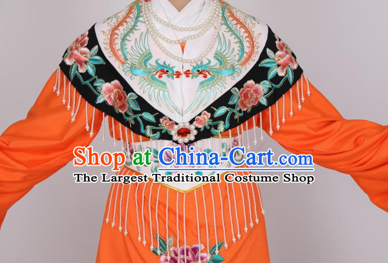Chinese Ancient Noble Woman Clothing Peking Opera Hua Tan Orange Dress Traditional Shaoxing Opera Wang Xifeng Garment Costumes