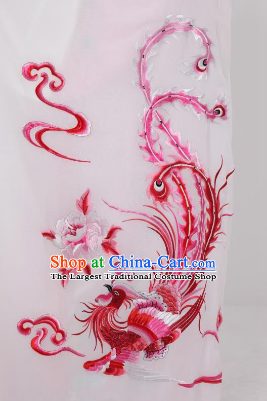 China Peking Opera Diva White Cape Costume Ancient Princess Clothing Shaoxing Opera Empress Embroidered Phoenix Mantle