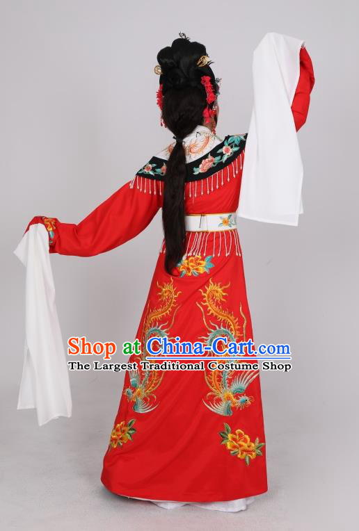 China Shaoxing Opera Wang Xifeng Red Dress Peking Opera Noble Woman Costume Ancient Royal Princess Clothing