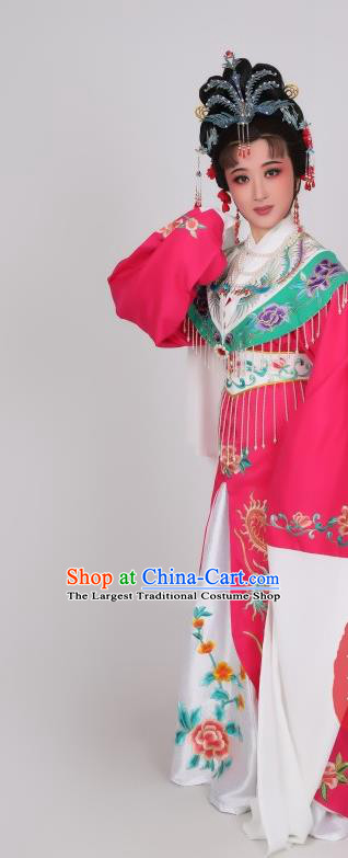 China Ancient Royal Princess Clothing Shaoxing Opera Wang Xifeng Magenta Dress Peking Opera Noble Woman Costume