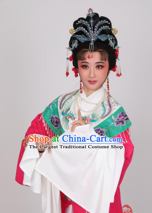 China Ancient Royal Princess Clothing Shaoxing Opera Wang Xifeng Magenta Dress Peking Opera Noble Woman Costume