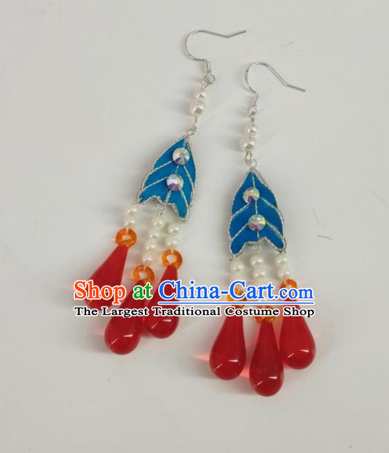 Chinese Traditional Opera Diva Earrings Huangmei Opera Noble Lady Accessories Beijing Opera Hua Tan Ear Jewelry