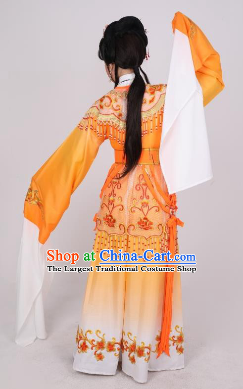 China Ancient Royal Empress Clothing Shaoxing Opera Diva Orange Dress Peking Opera Princess Garment Costume