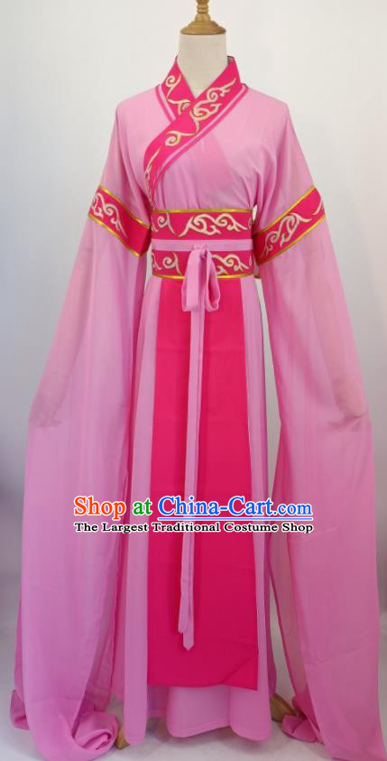 China Ancient Country Female Clothing Shaoxing Opera Hua Tan Pink Dress Peking Opera Distressed Mistress Costume