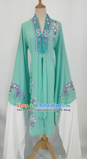 China Peking Opera Diva Costume Ancient Princess Clothing Shaoxing Opera Actress Green Water Sleeve Outer Garment