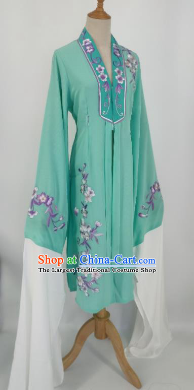 China Peking Opera Diva Costume Ancient Princess Clothing Shaoxing Opera Actress Green Water Sleeve Outer Garment