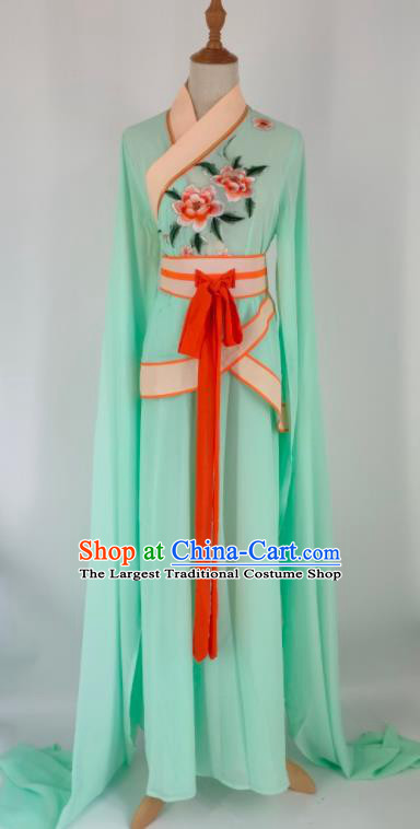 China Ancient Palace Lady Clothing Shaoxing Opera Servant Girl Green Dress Peking Opera Country Woman Costume