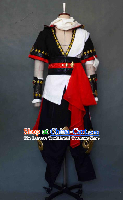 Chinese Ancient Young Hero Garment Costumes Cosplay Swordsman Black Clothing Jian Xia Qing Yuan Apparel