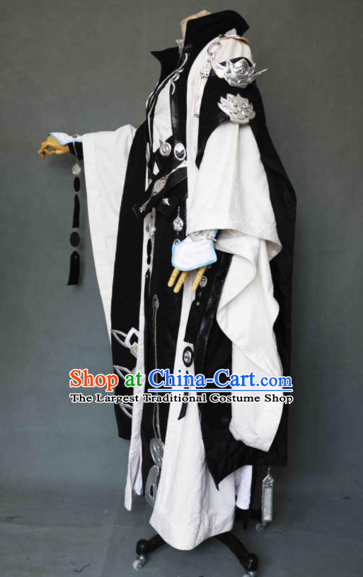 Chinese Game Jian Xia Qing Yuan Apparels Ancient Taoist Priest Garment Costumes Cosplay Swordsman Clothing