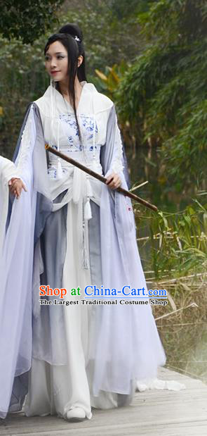 Chinese Cosplay Female Swordsman Garment Costumes Ancient Goddess Clothing Traditional Hanfu Dress