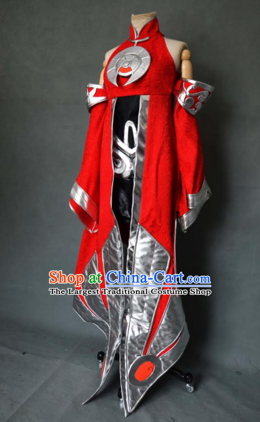 China Honor of Kings Luna Red Dress Cosplay Female Knight Garment Costumes Ancient Swordswoman Clothing
