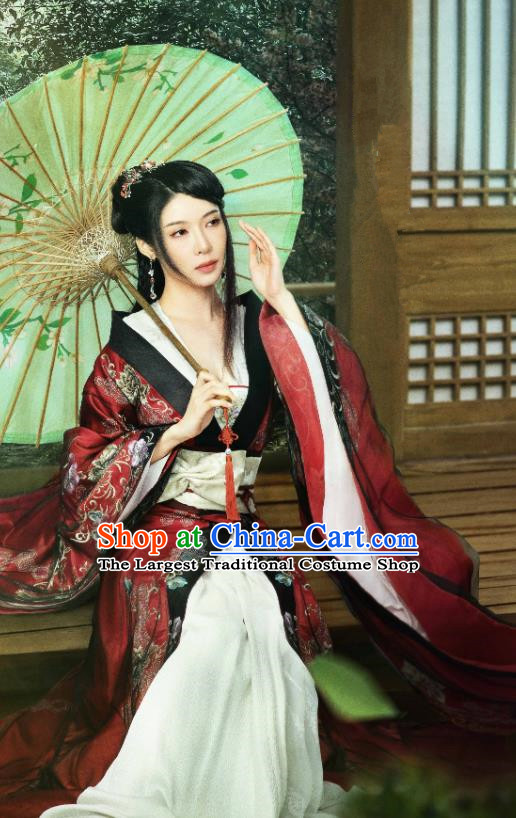Chinese Cosplay Beauty Ghost Garment Costumes Ancient Swordswoman Clothing Wu Xia Series Word Of Honor Liu Qianqiao Red Dress