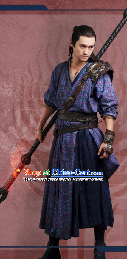 China Romance Drama The Blessed Girl Huotu Xin Costumes Traditional Hero Clothing Ancient Swordsman Garments
