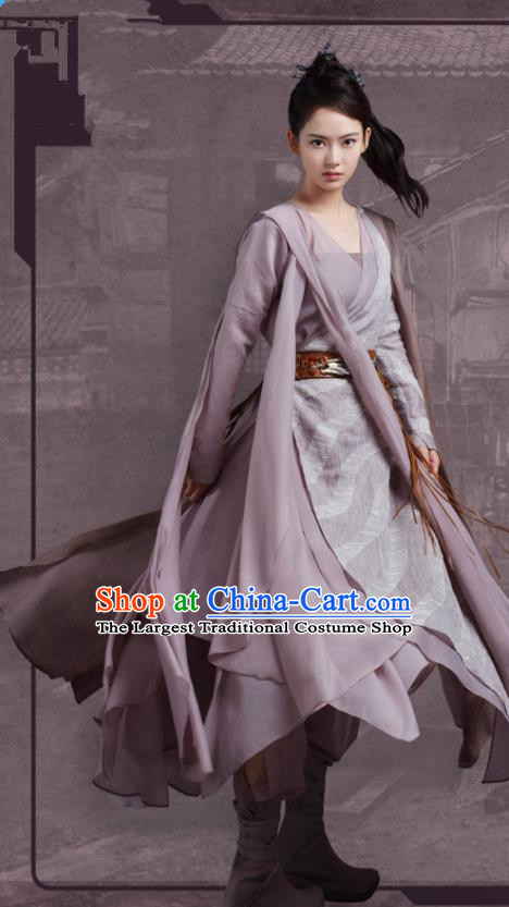 China Traditional Female Assassin Clothing Ancient Swordswoman Garments Romance Drama The Blessed Girl Wu Yuan Costumes and Headpiece
