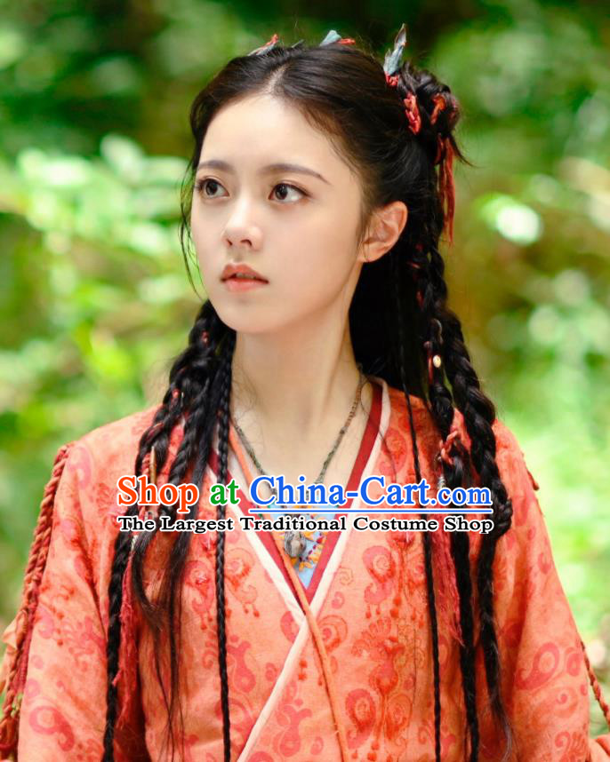 China Ancient Fairy Garment Costumes Romance Drama The Blessed Girl Ling Long Clothing Traditional Young Lady Red Dress