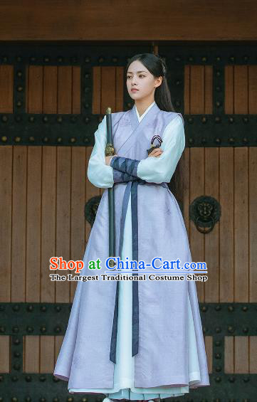 Chinese TV Series Sword Snow Stride Swordswoman Replica Garments Ancient Female General Dress Costumes Wuxia Heroine Clothing
