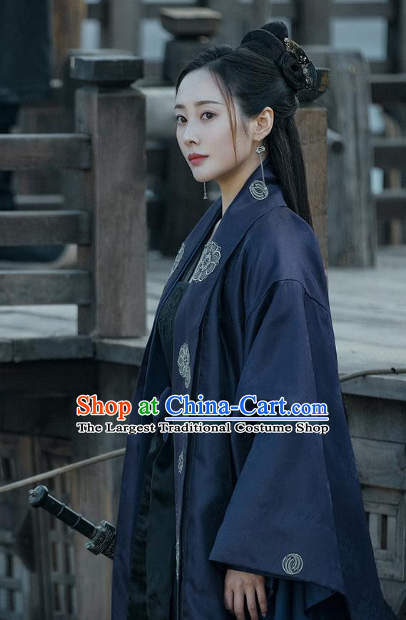 Chinese Ancient Swordswoman Replica Costumes Kung Fu Master Clothing Wuxia TV Series Sword Snow Stride Female Warrior Garments