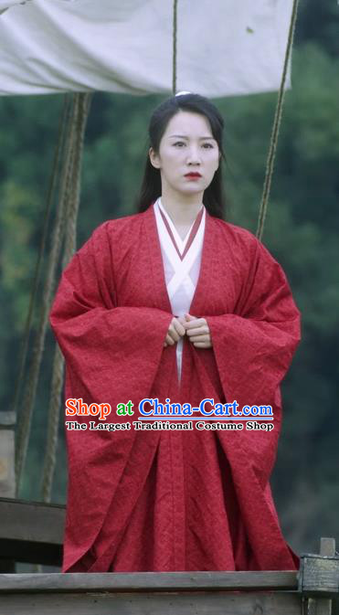 Chinese Ancient Noble Woman Costumes TV Series Sword Snow Stride Xu Zhi Hu Red Dress Clothing Palace Infanta Replica Garments