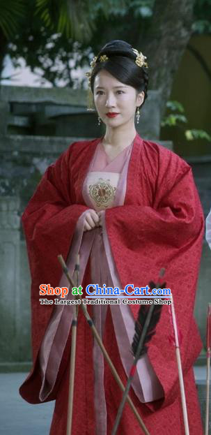 Chinese Ancient Dowager Clothing Noble Woman Red Dress Costume TV Series Sword Snow Stride Garments