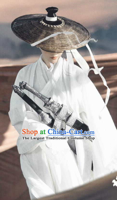Chinese Wuxia TV Series Sword Snow Stride Swordswoman Nangong Pu Yi Replica Costumes Ancient Heroine White Clothing