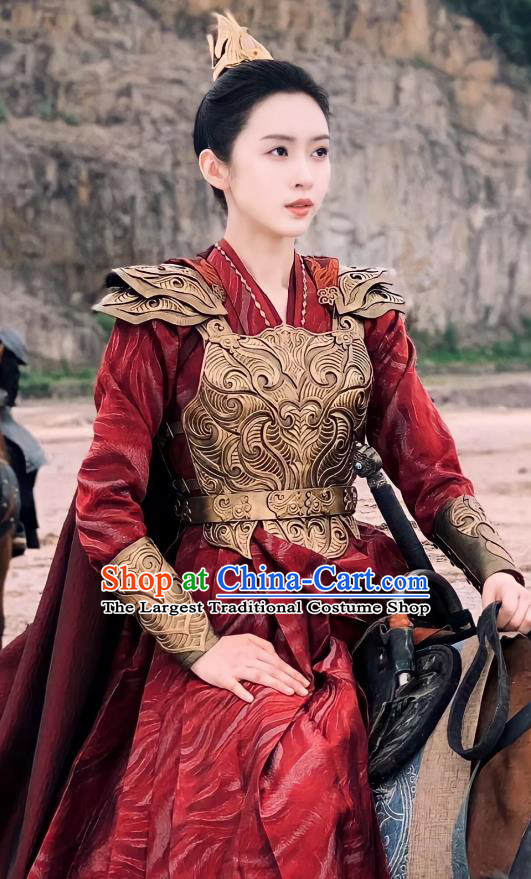 Chinese Ancient Female General Armor Clothing Wuxia TV Series Qie Shi Tian Feng Qi Wu Dresses Woman Warrior Swordsman Garment Costumes