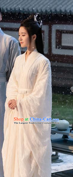 Chinese Ancient Princess Clothing TV Series Qie Shi Tian Xia Feng Xi Yun White Dresses Royal Empress Garment Costumes