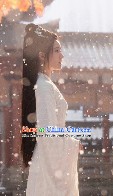 Chinese Ancient Princess Clothing TV Series Qie Shi Tian Xia Feng Xi Yun White Dresses Royal Empress Garment Costumes