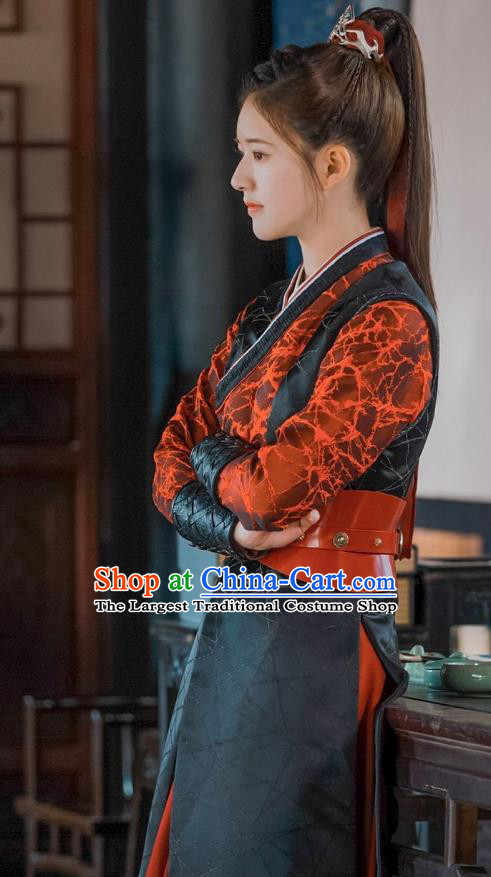 Chinese Swordswoman Garment Costumes Ancient Female Knight Clothing Wuxia TV Series Qie Shi Tian Xia Bai Feng Xi Dresses