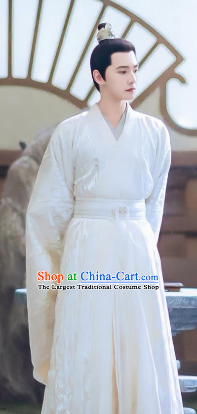 Chinese TV Series Qie Shi Tian Xia Feng Lan Xi Replica Costumes Ancient Prince White Clothing
