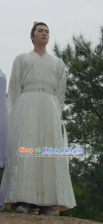 Chinese TV Series Qie Shi Tian Xia Feng Lan Xi Replica Costumes Ancient Prince White Clothing