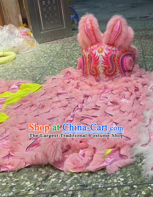 Top Chinese New Year Grand Opening and Happy Celebration Pink Rabbit Dance Costumes Dancing Lion Complete Set