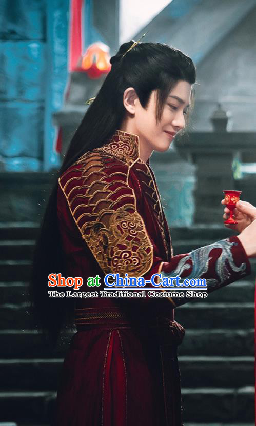 Chinese The Blue Whisper Chang Yi Red Garment Costumes Ancient Swordsman Clothing Xian Xia TV Series Noble Childe Apparel
