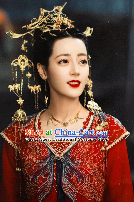 Chinese Xian Xia TV Series Wedding Dress Apparel The Blue Whisper Ji Yun He Red Garment Costumes Ancient Queen Clothing