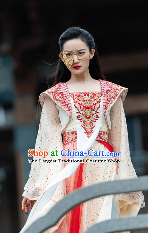 Chinese Ancient Demon Peri Clothing Xian Xia TV Series Fairy Dress Apparel The Blue Whisper Princess Shunde Garment Costumes