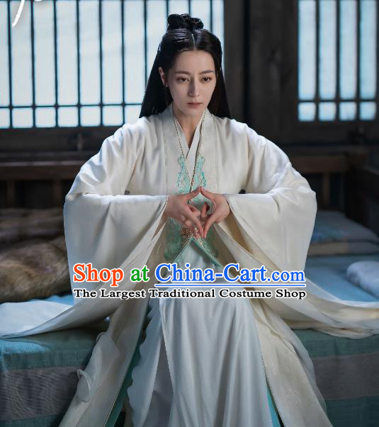 Chinese Ancient Swordswoman White Clothing Xian Xia TV Series Fairy Dress Apparel The Blue Whisper Ji Yun He Garment Costumes