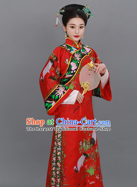 Chinese Ancient TV Series Imperial Concubine Clothing Traditional Court Woman Costume Qing Dynasty Empress Red Dress