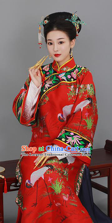 Chinese Ancient TV Series Imperial Concubine Clothing Traditional Court Woman Costume Qing Dynasty Empress Red Dress