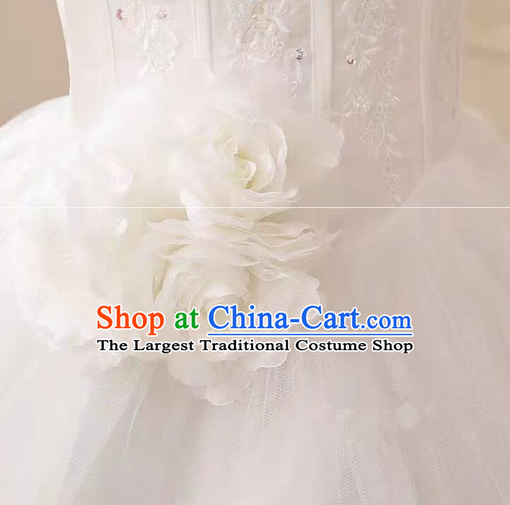 Top Handmade Winter Wedding Garment Bride White Wedding Dress Long Sleeve Full Dress