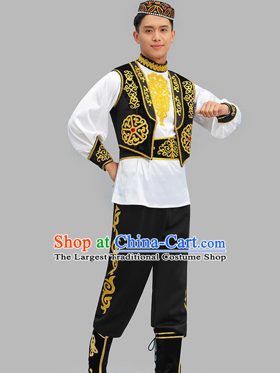 Chinese Xinjiang Dance Outfit Uyghur Nationality Male Dance Costume Group Dance Clothing
