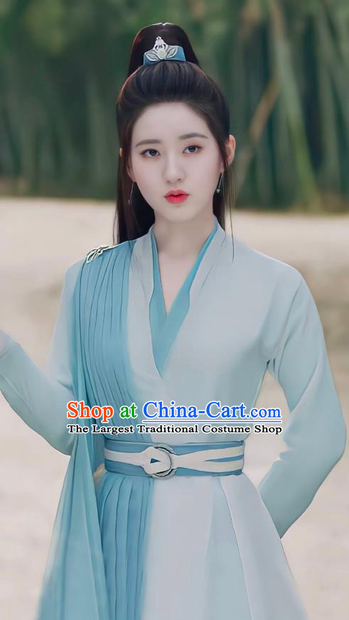 Chinese Wuxia TV Series Qie Shi Tian Xia Bai Feng Xi Dresses Young Swordswoman Garment Costumes Ancient Chivalrous Lady Clothing
