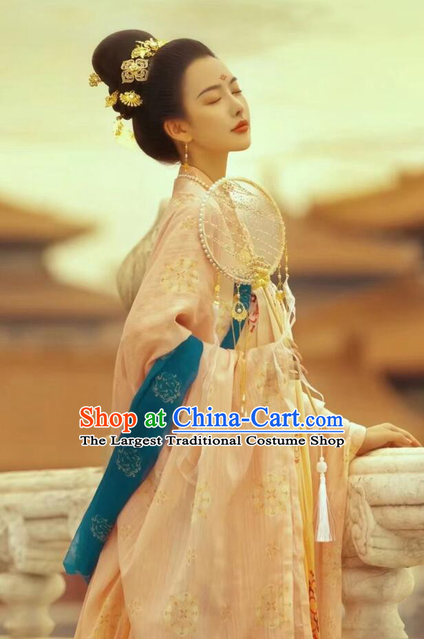 Chinese Tang Dynasty Palace Woman Garment Costumes Ancient Imperial Consort Dress Traditional Hanfu Clothing